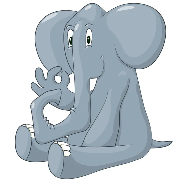 Happy elephant. Vector illustration — Stock Vector