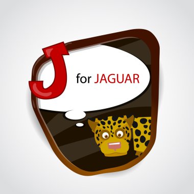 The English alphabet of animal theme. J for Jaguar. Vector illustration