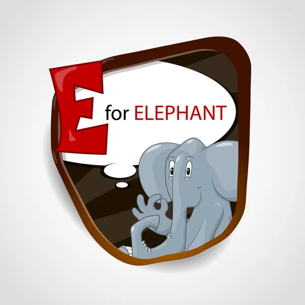 The English alphabet of animal theme. E for Elephant. Vector illustration — Stock Vector