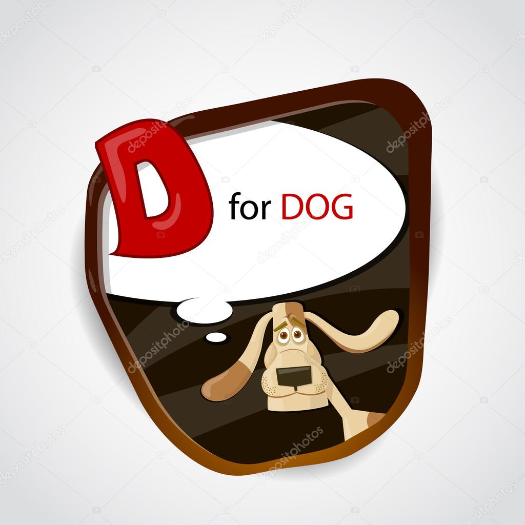 The English alphabet of animal theme. D for Dog. Vector illustration
