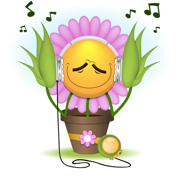 The floret listens to music