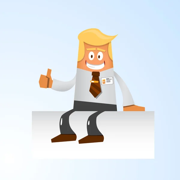 Happy office man. Vector illustration — Stock Vector