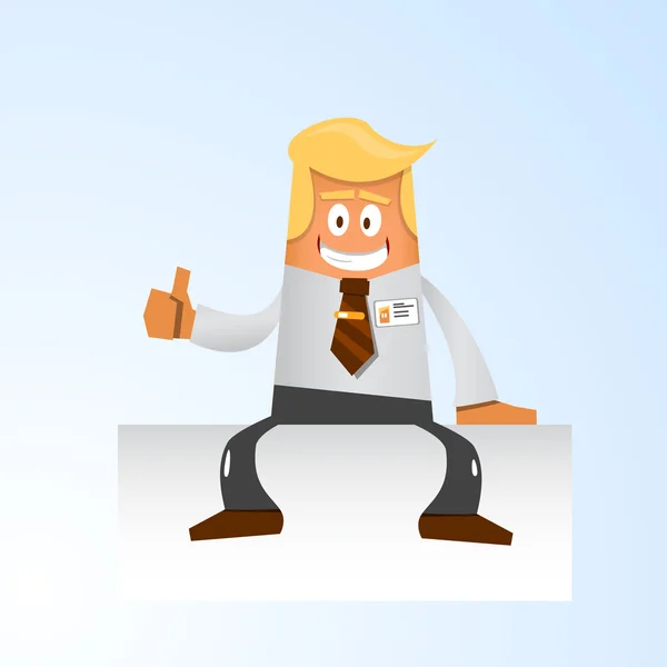 Happy office man. Vector illustration — Stock Vector