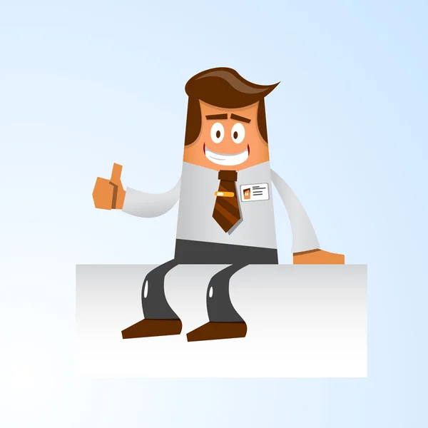 Happy office man. Vector illustration — Stock Vector