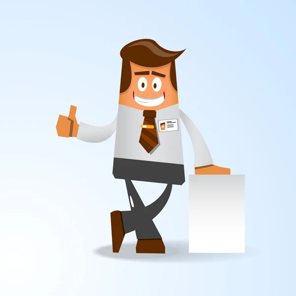 Happy office man. Vector illustration — Stock Vector