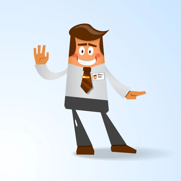 Happy office man. Vector illustration — Stock Vector