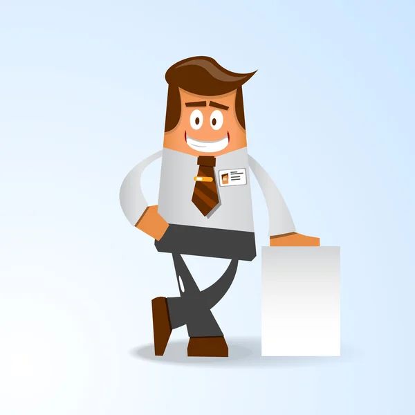 Homme de bureau heureux — Image vectorielle