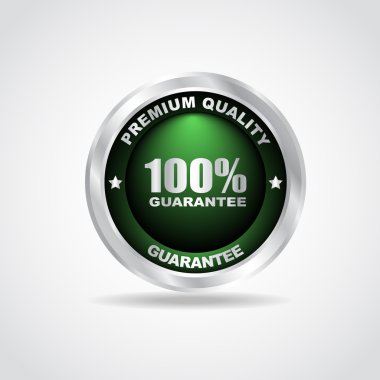 etiqueta plateada. calidad premium. garantía de 100. ilustración vectorial
