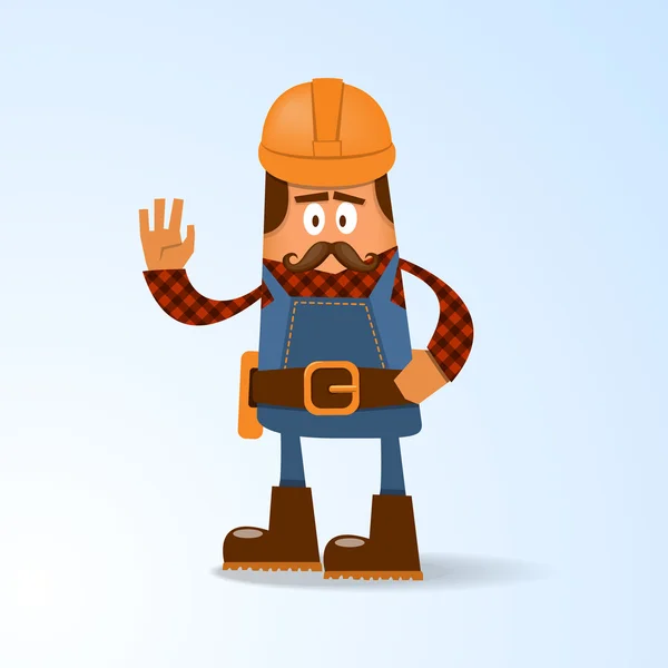 Happy builder. Vector illustration — Stock Vector
