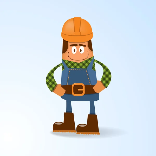 Happy builder. Vector illustration — Stock Vector