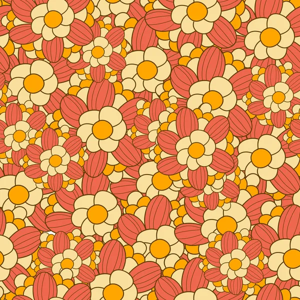 Floral seamless pattern in retro style. Vector illustration — Stock Vector