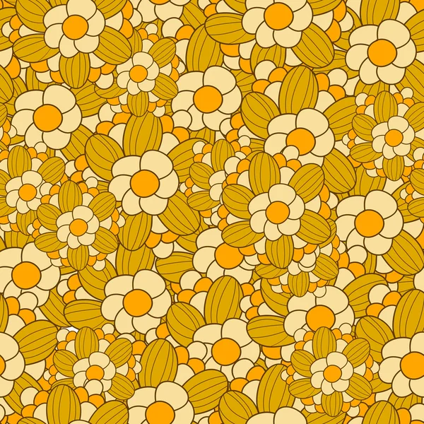 Patrón floral sin costuras en estilo retro. Ilustración vectorial — Archivo Imágenes Vectoriales
