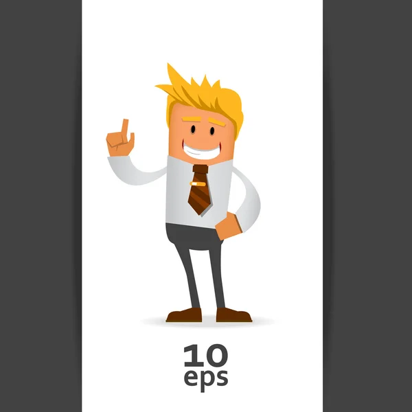 Happy office manager. Vektor gambar 10 eps - Stok Vektor