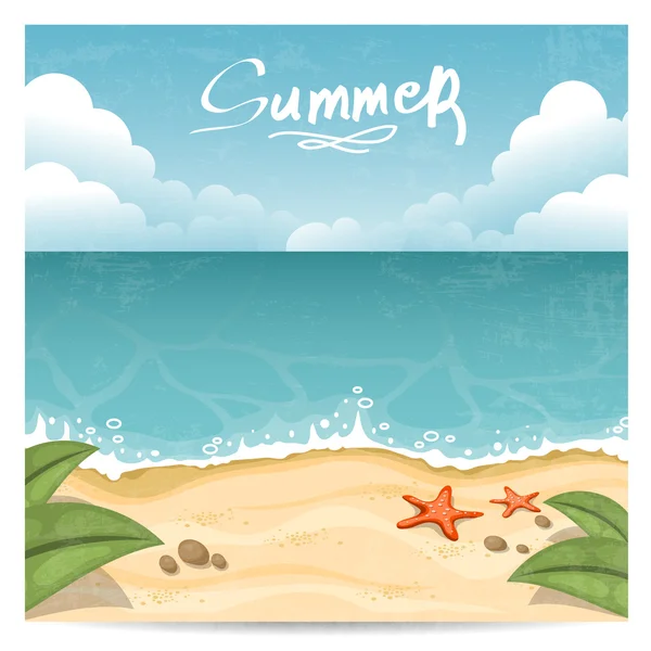 Playa de verano. Ilustración vectorial — Archivo Imágenes Vectoriales