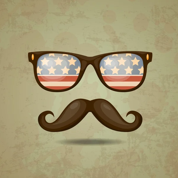 Hipster americano. Ilustración vectorial — Vector de stock