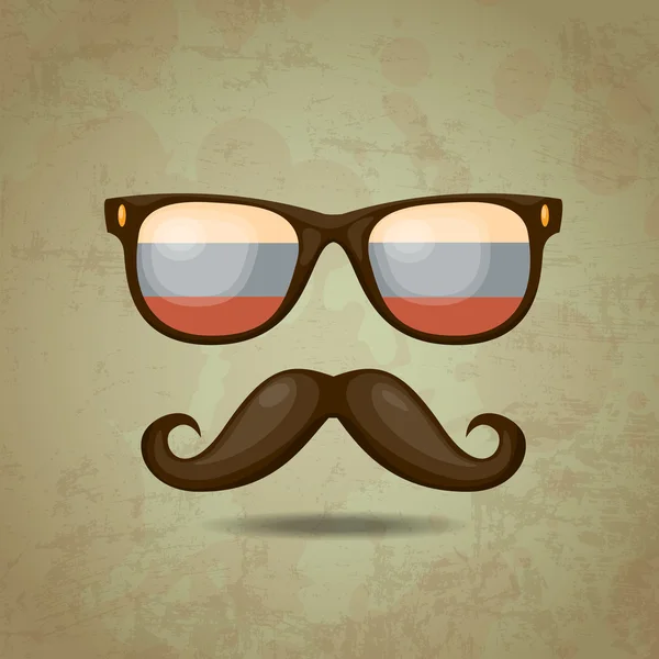 Russo hipster. Illustrazione vettoriale — Vettoriale Stock