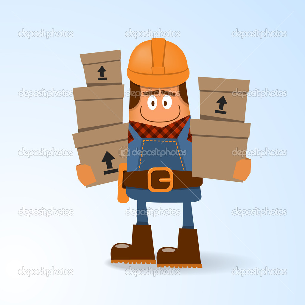 Happy builder. Vector illustration