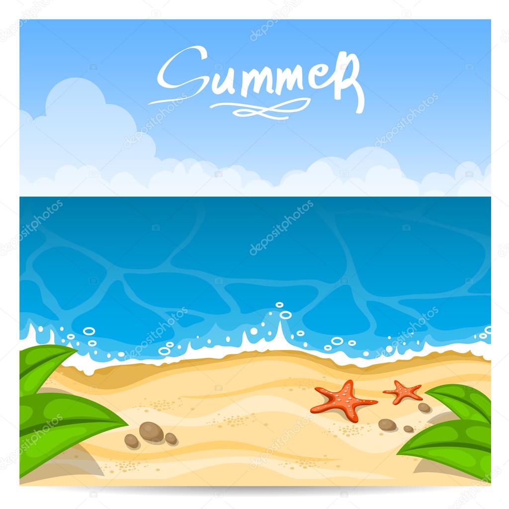 Summer beach. Vector illustration