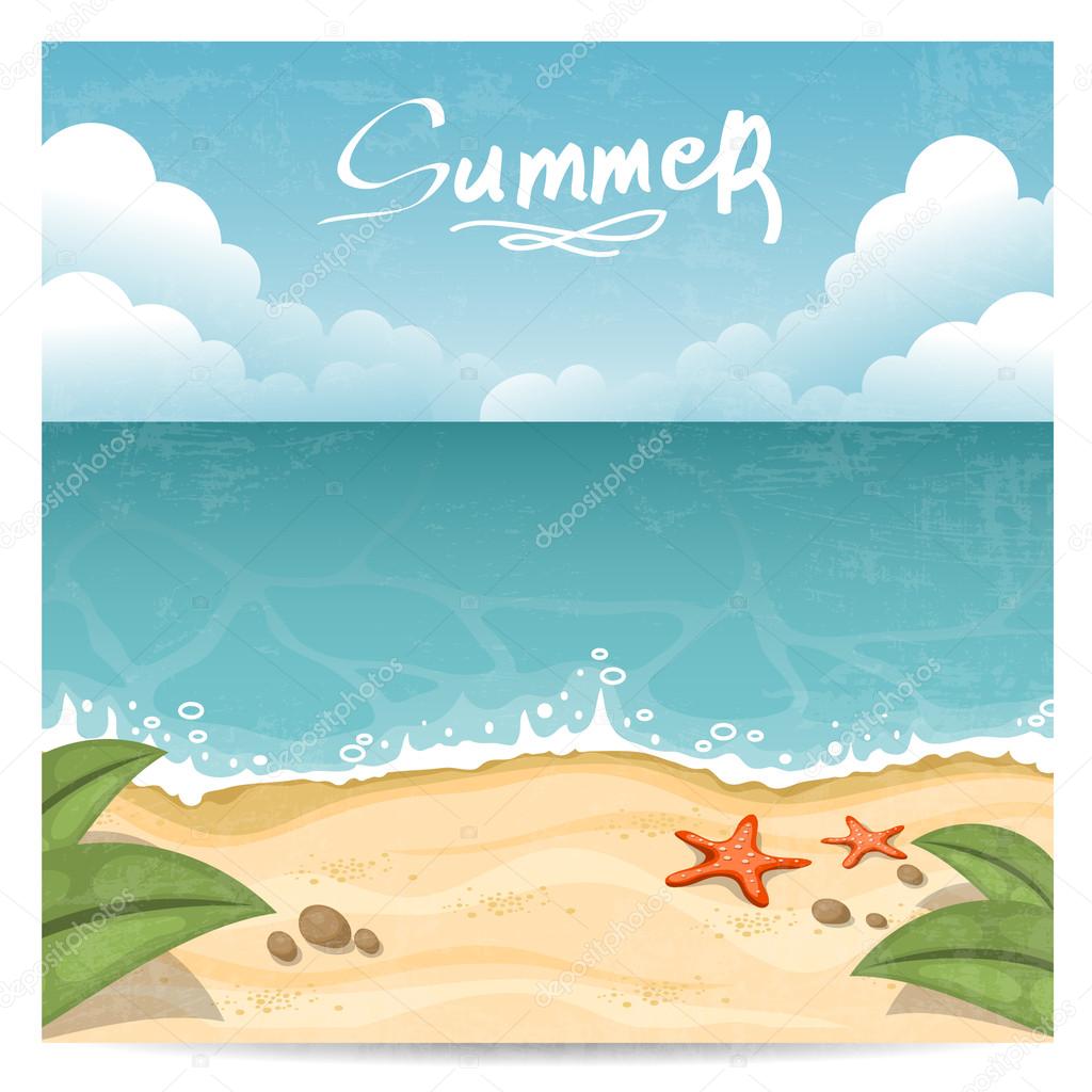 Summer beach. Vector illustration