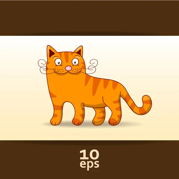 Kırmızı kedi komik. vektör çizim — Stok Vektör