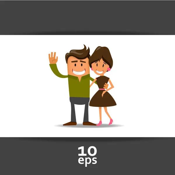 Happy couple. Vector illustration — Stock Vector