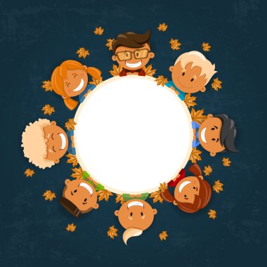 mutlu çocuklar vektör Illustration. okula dönüş. vektör çizim