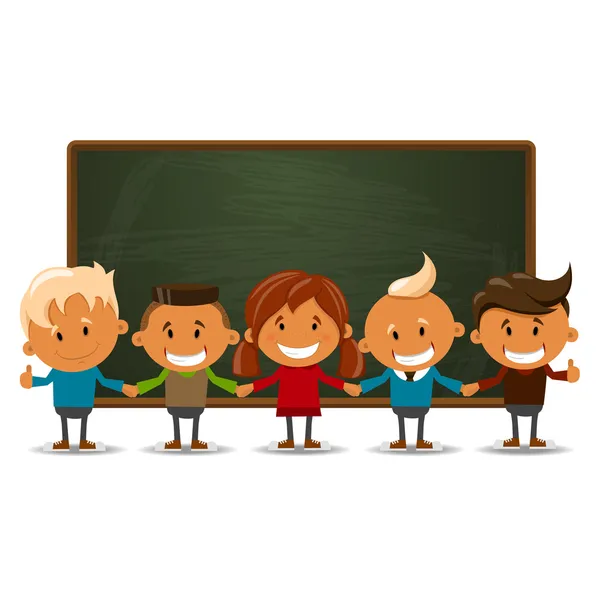 Happy children. Back to school theme. — Stock Vector