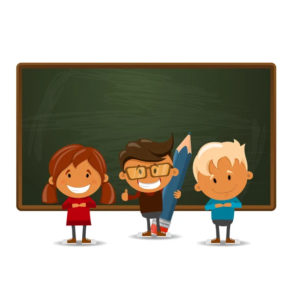 Happy children. Back to school theme. — Stock Vector