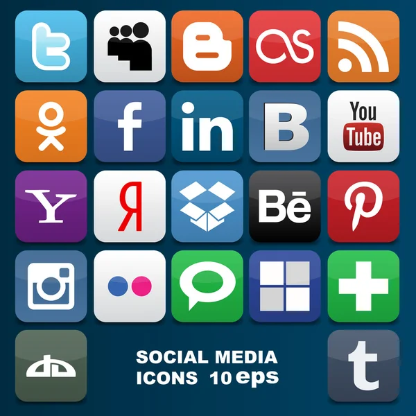 Iconen van sociale media. vectorillustratie — Stockvector