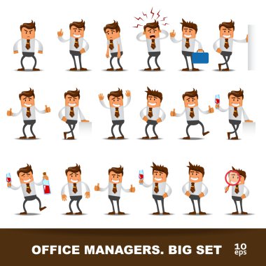 Set of Happy office man clipart