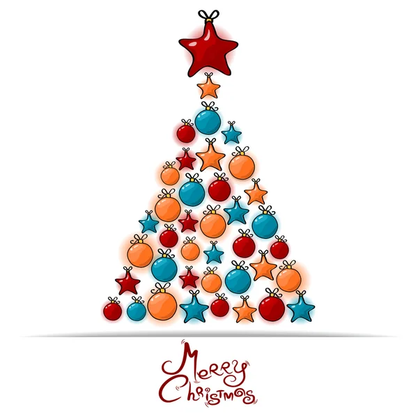 Kerstboom. vector illustratie Kerstmis thema — Stockvector