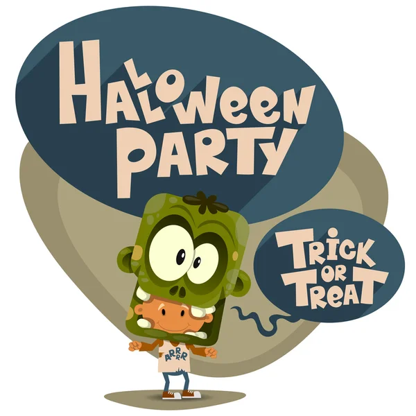 Halloween-fest. barn i kostymer. — Stock vektor