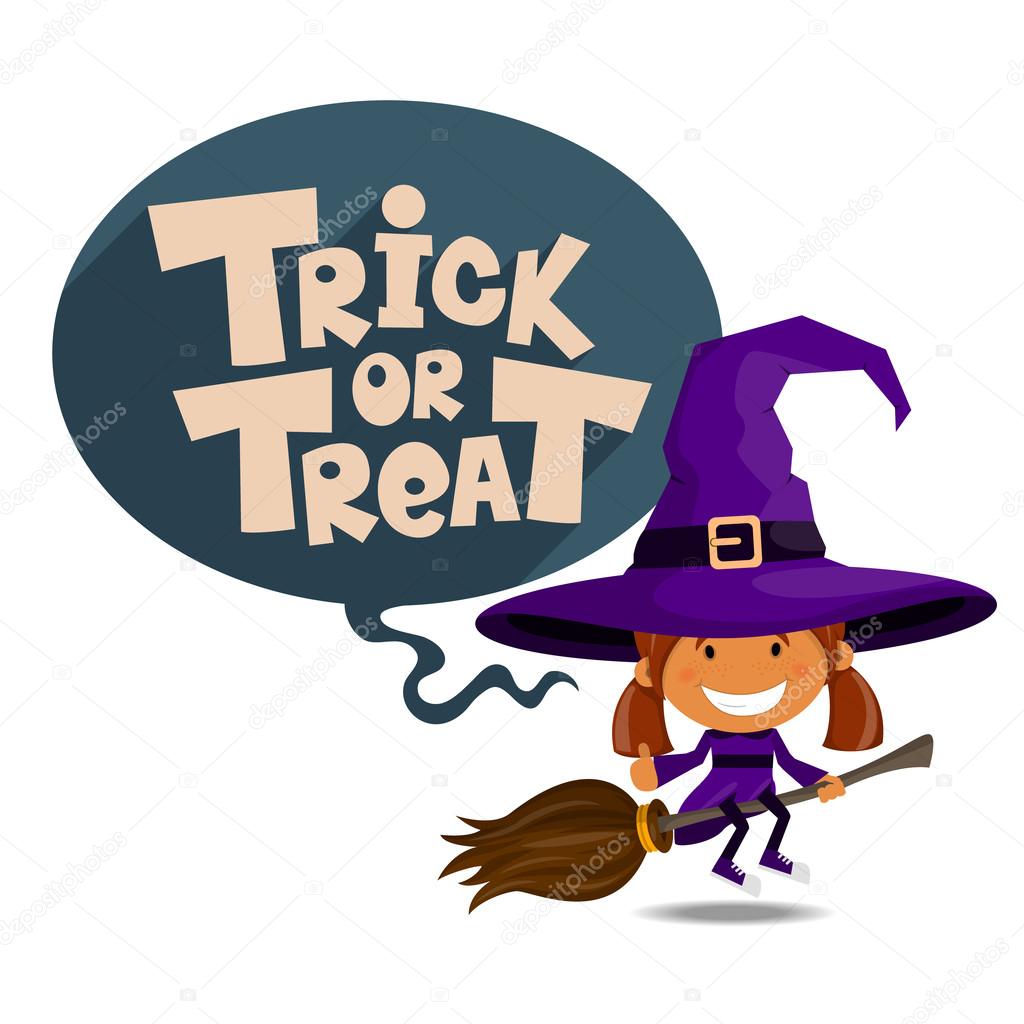 Trick or treat. Vector Illustration of Halloween theme.