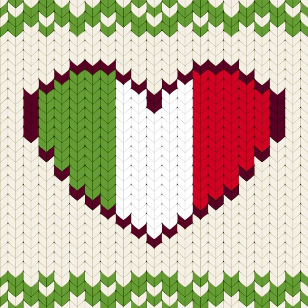 Flaga Włochy dzianiny wzór — Wektor stockowy