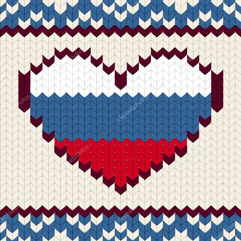 Knitted pattern Russian flag