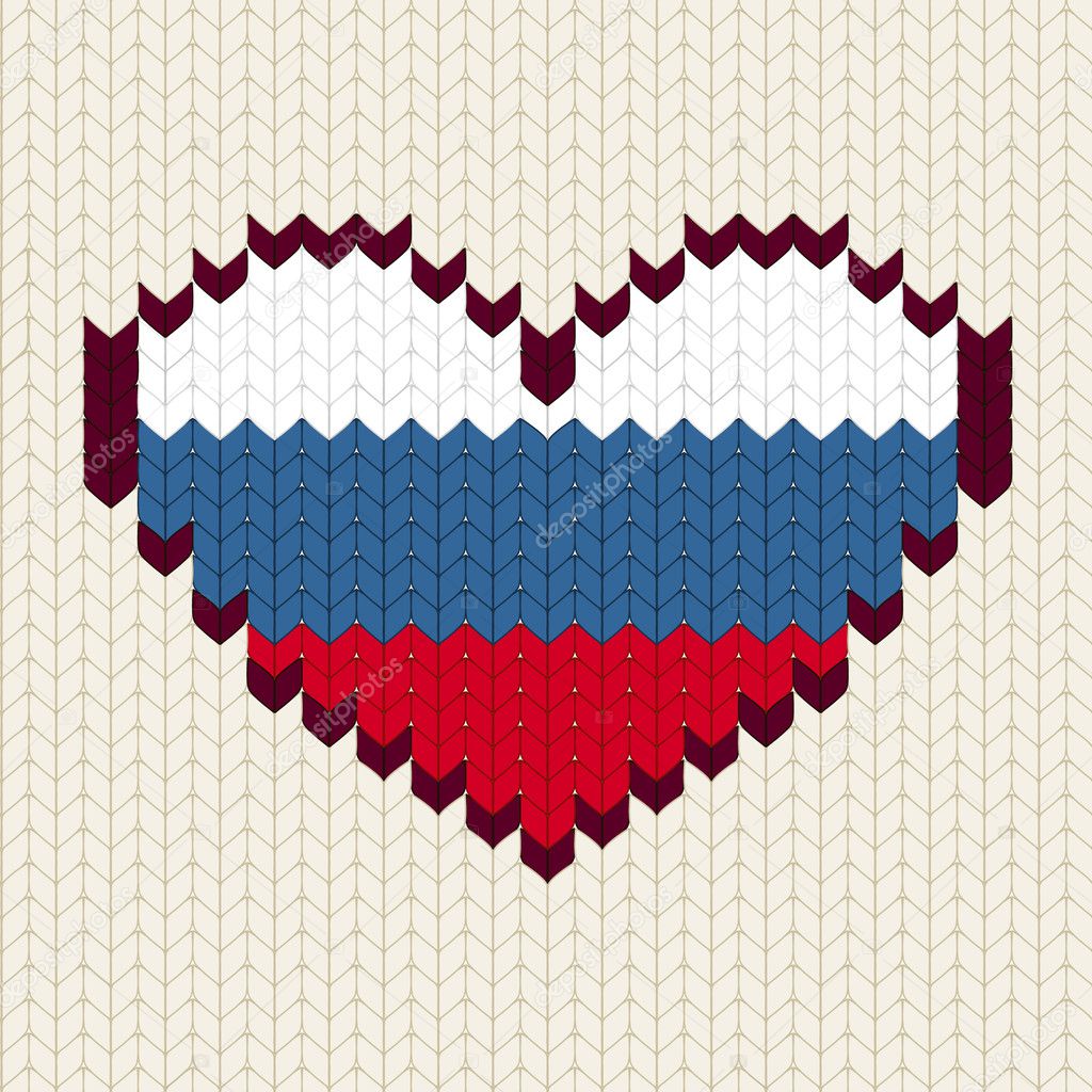 Knitted pattern Russian flag