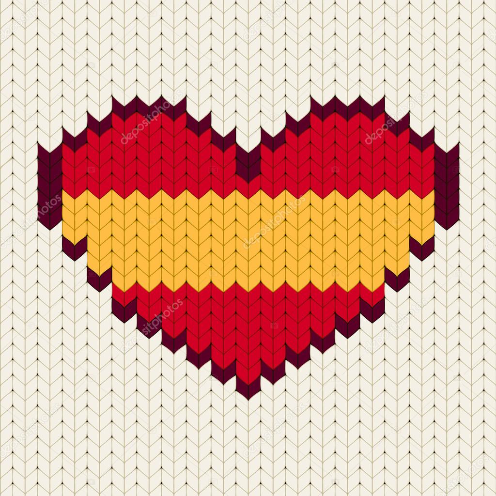 Knitted pattern Spain flag