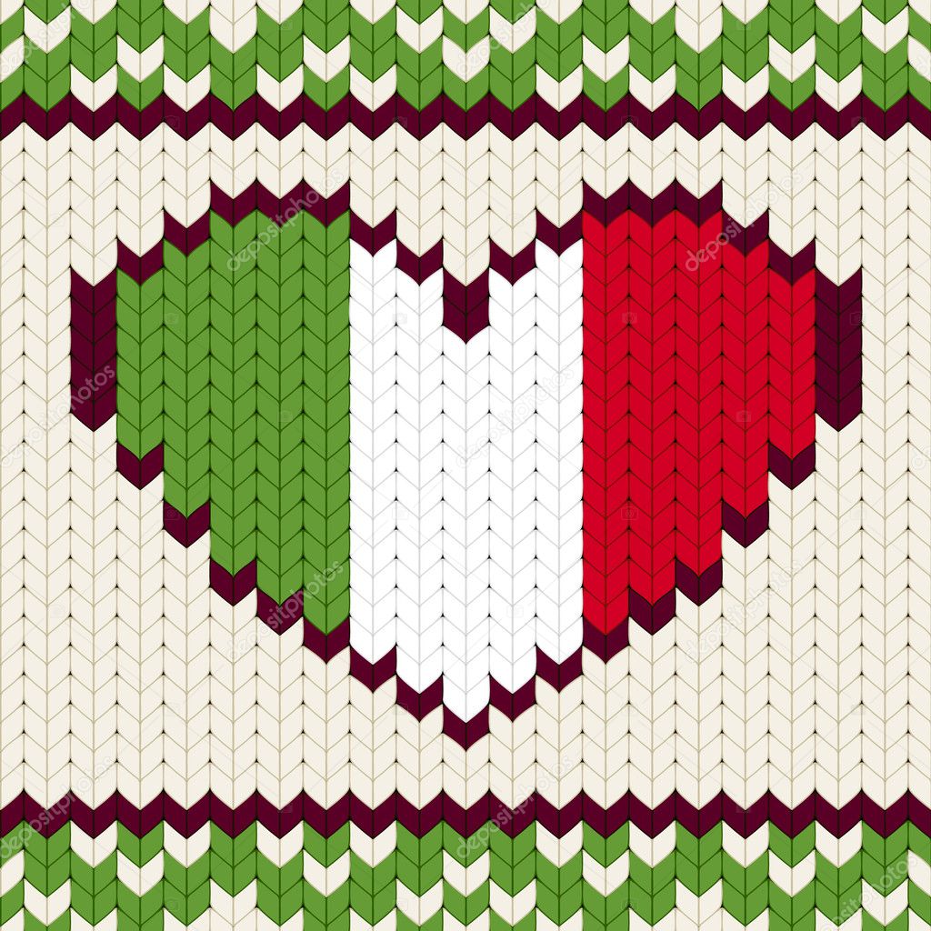 Knitted pattern Italy flag