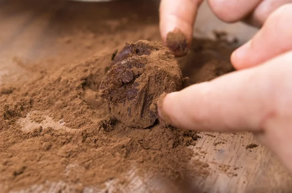 Trufas de chocolate caseras —  Fotos de Stock