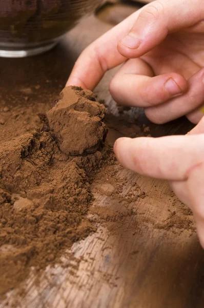 Trufas de chocolate caseiro — Fotografia de Stock