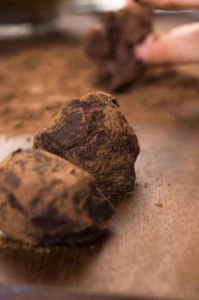 Trufas de chocolate caseras —  Fotos de Stock