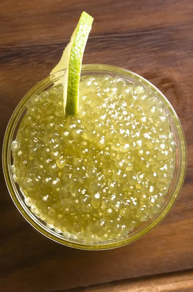 Tapiokapärlor med lime. vit bubbla te ingredienser — Stockfoto