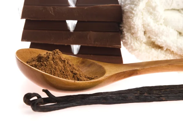 Artículos de aromaterapia de chocolate spa — Foto de Stock