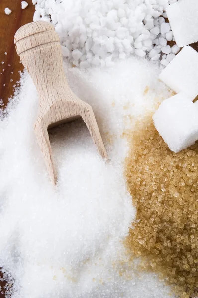 Various kinds of sugar close up — Stock Photo, Image