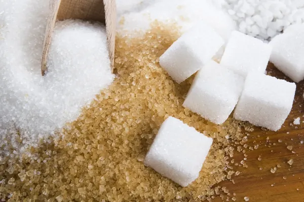 Various kinds of sugar close up — Stock Photo, Image