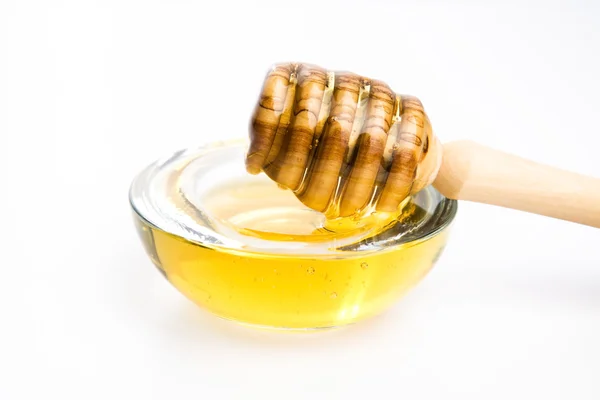 Fresh honey with lemon and orange fruits — Stock Photo, Image