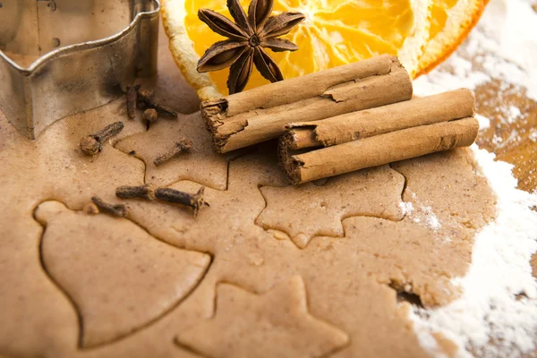 Ingredienti da forno per pan di zenzero di Natale — Foto Stock