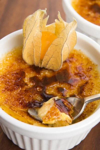 Dessert francese - brulee alla panna, crema bruciata — Foto Stock