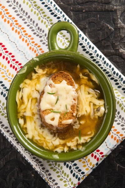 French onion soup with ingredients — Stock Photo, Image