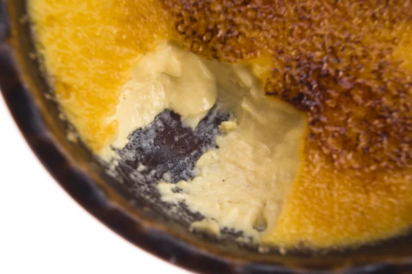 El postre francés - la crema brulee, la crema quemada — Foto de Stock